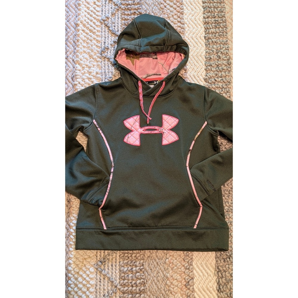 Under Armour Storm Hoodie Small Olive Green Pink Realtree Camo